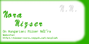 nora mizser business card